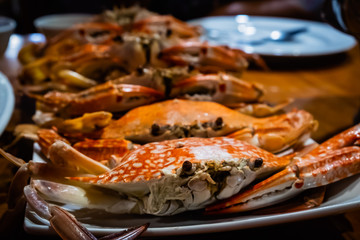 Stream flower crab on dish