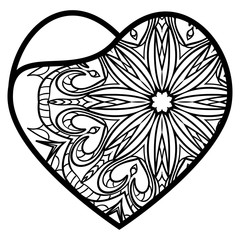 Openwork Decorative Heart With Flowers. Vector Illustration. Template For Greeting Cards, Envelopes, Wedding Invitations, Interior Elements