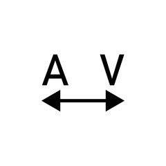 tracking, word A and V icon. Can be used for web, logo, mobile app, UI, UX