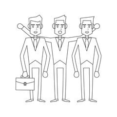 Business coworkers concept in black and white