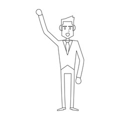 Businessman successful entrepreneur in black and white