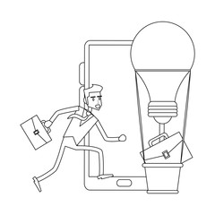 Businessman successful entrepreneur in black and white