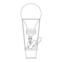 Obraz premium Businessman successful entrepreneur in black and white