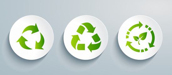 Recycling icon set