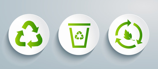 Recycling icon set
