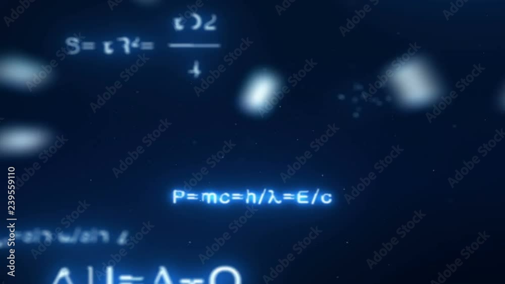 Poster creative mathematical formulas 4k animation. science and algebra concept