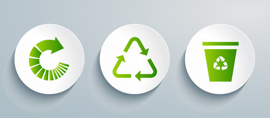 Recycling icon set