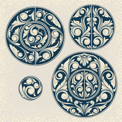 Vintage floral design elements