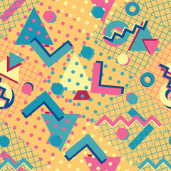 Abstract 80s style retro seamless pattern