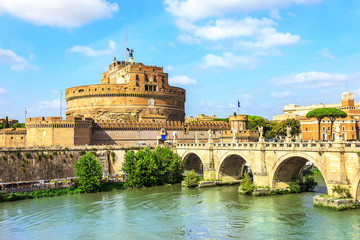 Castel Sant'Angelo and Ponte Sant'Angelo, Rome, Italy