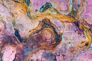 Surreal corrosion pattern. Copper and iron