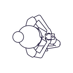 view aerial of woman with smartphone