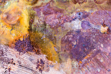 Surreal corrosion pattern. Copper and iron