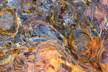 Surreal corrosion pattern. Copper and iron