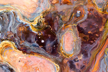 Surreal corrosion pattern. Copper and iron