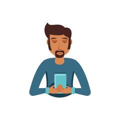 young man with smartphone device