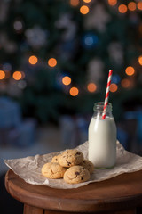 Christmas cookies with milk for Santa Claus