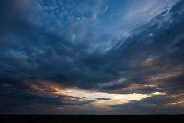 Obraz premium Kazakhstan. Endless steppes, going beyond the horizon, every day allow you to watch such beauty.