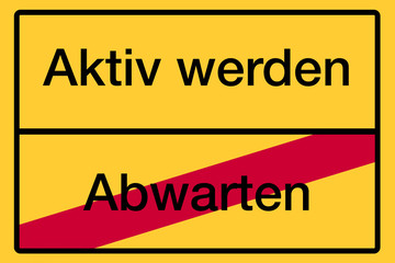 Obraz premium Ortsschild mit Beschriftung 