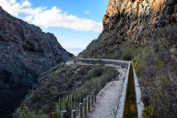 Fototapeta na wymiar small channel for water supply in Tenerife