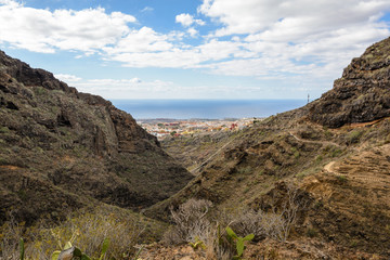 Beautiful landscapes of Barranco del Infierno in Tenerife.