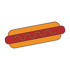 Hot dog fast food cartoon