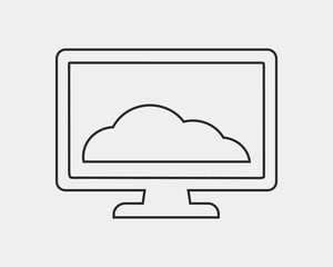 Cloud computing concept line icon on gray background.