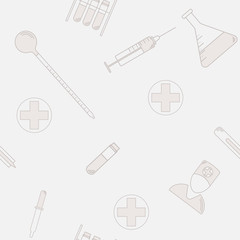 seamless pattern of medical laboratory symbols. Flat design. health icon