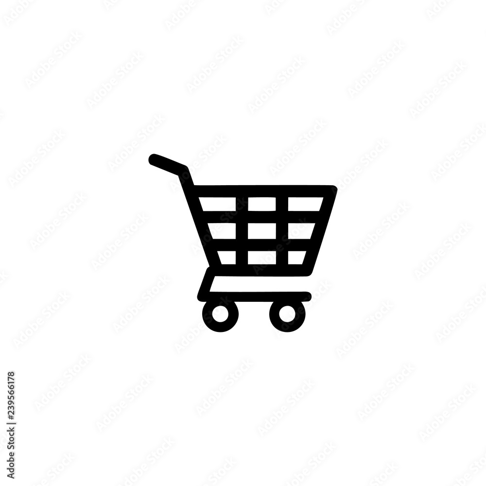 Wall mural shopping cart icon