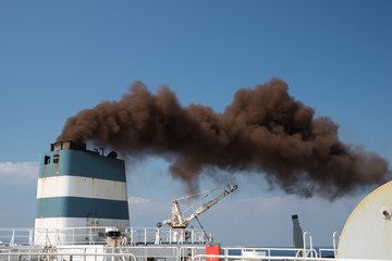 smoke from ship chimney