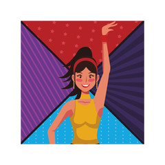 Disco woman cartoon