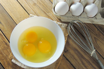 eggs and whisk