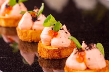 Mousse from fish fillet with a crumb of the Borodino bread