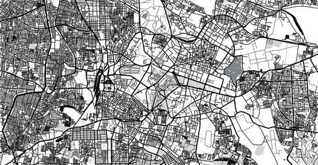 Urban vector city map of Bangalore, India