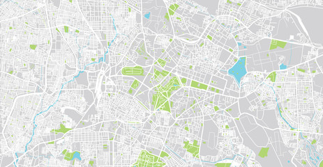 Fototapeta premium Mapa miasta miejskiego wektor Bangalore w Indiach
