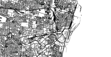 Urban vector city map of Chennai, India - obrazy, fototapety, plakaty
