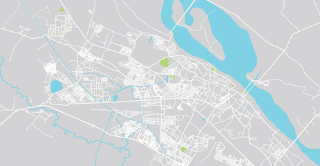 Urban vector city map of Kanpur, India