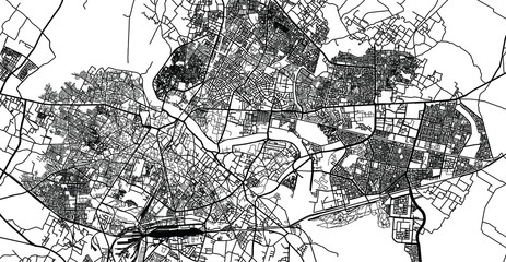Fototapeta na wymiar Urban vector city map of Lucknow, India