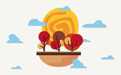 Fototapeta premium natural trees sky nature landscape