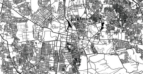 Urban vector city map of Mydore, India
