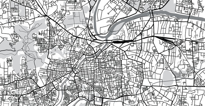 Urban Vector City Map Of Pune India Stock Vector Adobe Stock