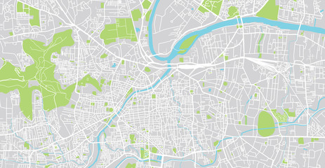 Urban vector city map of pune, India