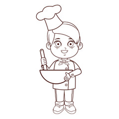 Chef boy cartoon brown lines