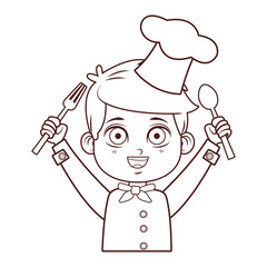 Chef boy cartoon brown lines