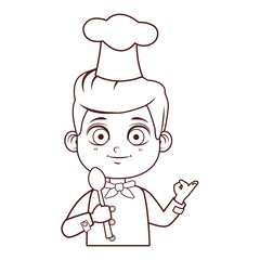 Chef boy cartoon brown lines