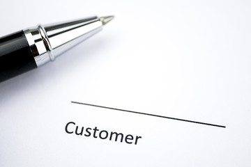 The concept of signing the document by the customer.