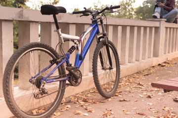 Fototapeta na wymiar Bicycle at the Sea Garden in Varna at autumn.
