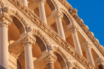 Cathedral and Leaning Tower in sunny day Pisa, Italy.