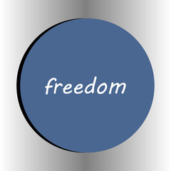 Vector illustration of the word freedom, isolated icon - Vector