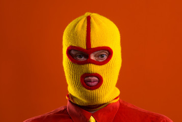  portrait of a man in balaclava